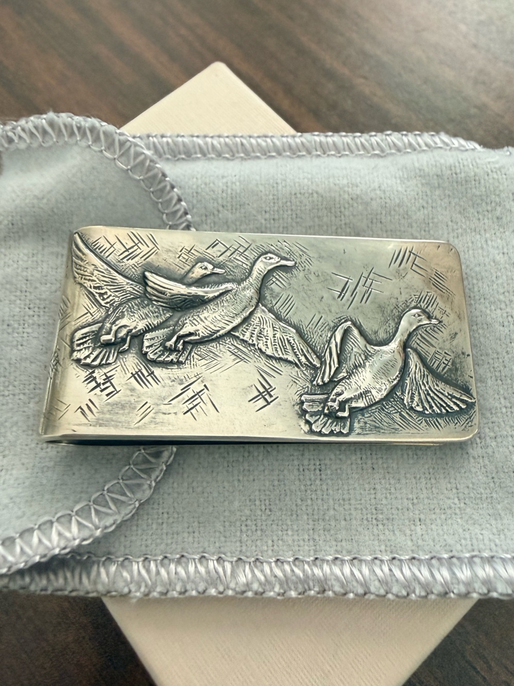 Extremely Rare James Avery Sterling Silver Flying Ducks Money Clip